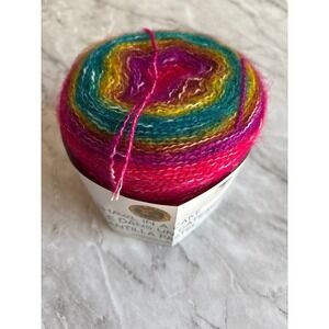 Lion Brand Shawl in a Cake Yarn OS Crown Jewels Multi New Rainbow Cotton Blend